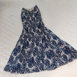 Converse Blue / White Floral Dress EUC sz xs womens Dress
